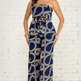 SET FOR BRUNCH NAVY EMBROIDERED PANT SET
