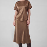 CLEARLY THE ONE MIDI SATIN SKIRT