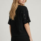 LAYOVER CHIC GROMMET FRENCH TERRY TEE