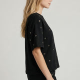 LAYOVER CHIC GROMMET FRENCH TERRY TEE