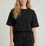 LAYOVER CHIC GROMMET FRENCH TERRY TEE