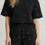 LAYOVER CHIC GROMMET FRENCH TERRY SHORTS