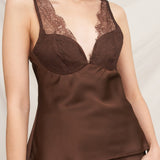 FLIRTATIOUS OUTING LACE CAMISOLE - BLACK OR BROWN