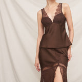 FLIRTATIOUS OUTING LACE CAMISOLE - BLACK OR BROWN