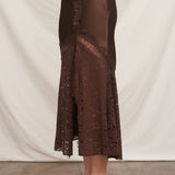 FLIRTATIOUS OUTING LACE SKIRT - BLACK OR BROWN