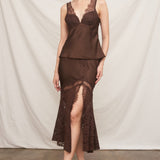 FLIRTATIOUS OUTING LACE CAMISOLE - BLACK OR BROWN