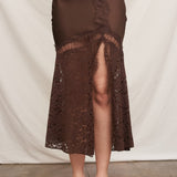 FLIRTATIOUS OUTING LACE SKIRT - BLACK OR BROWN