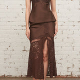 FLIRTATIOUS OUTING LACE SKIRT - BLACK OR BROWN