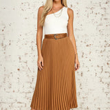 EASY TO LOVE PLEATED MIDI SKIRT - BLACK OR BROWN
