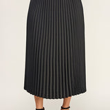 EASY TO LOVE PLEATED MIDI SKIRT - BLACK OR BROWN
