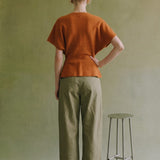 LATTE FOR LUNCH ORANGE TWISTED FRONT SHIRT