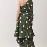 MERLOT ON THE PATIO ONE SHOULDER MAXI DRESS