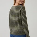 STRIPE A POSE DROP SHOULDER SWEATER