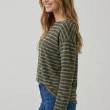 STRIPE A POSE DROP SHOULDER SWEATER