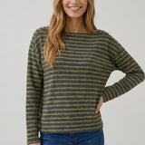 STRIPE A POSE DROP SHOULDER SWEATER
