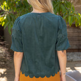 LOVE IN THE DETAILS CORDUROY BUBBLE TOP