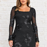 VINO ON THE PATIO FLORAL MESH DRESS