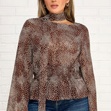 WORTH THE CHASE SCARF NECK BLOUSE