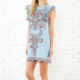 ONLINE EXCLUSIVE:  SUNNY VIEWS EMBROIDERY DETAIL DRESS