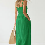 SUNSHINE AND SANGRIAS POM POM MAXI DRESS