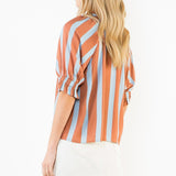 ONLINE EXCLUSIVE:  STRIPE A POSE V-NECK BLOUSE