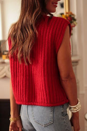 SOME LIKE IT HOT RED CROCHET SWEATER TOP