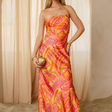 GILDED GARDEN STRAPLESS MAXI DRESS
