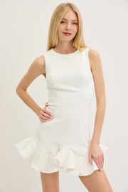 THESE ARE THE DAYS IVORY PLEATED MINI DRESS