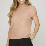 URBAN ESPRESSO KNIT SWEATER - ROSE OR OATMEAL