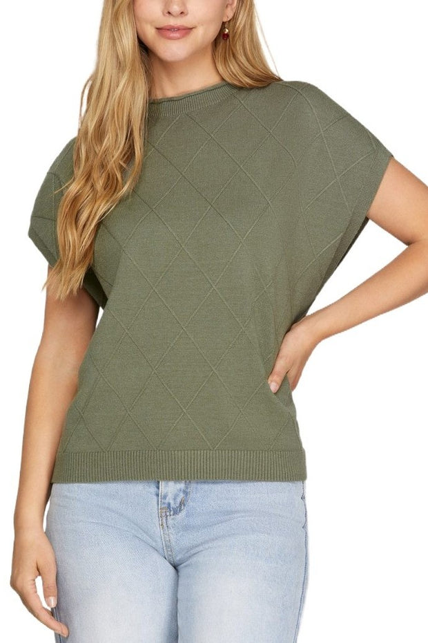 CASUAL CUES DROP SHOULDER SWEATER