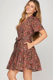 SMALL TOWN CHARISMA FLORAL PRINT DRESS