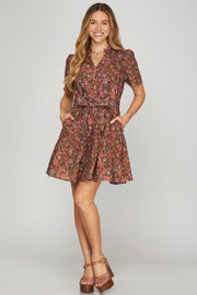 SMALL TOWN CHARISMA FLORAL PRINT DRESS