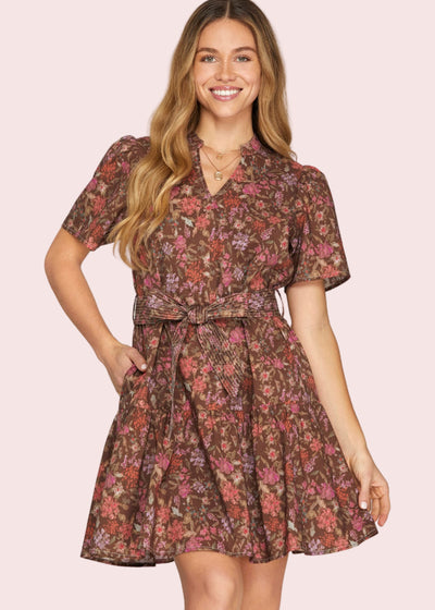 SMALL TOWN CHARISMA FLORAL PRINT DRESS