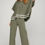 RUNNING ERRANDS HOODED SWEATER TOP - OLIVE OR MOCHA
