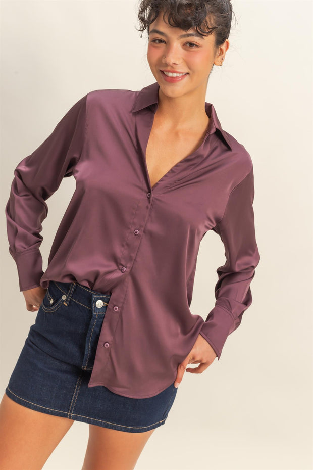 SIMPLE AND CHIC BLOUSE - BLACK, TAUPE OR PLUM