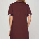 SOCIAL GATHERING QUILTED MINI DRESS