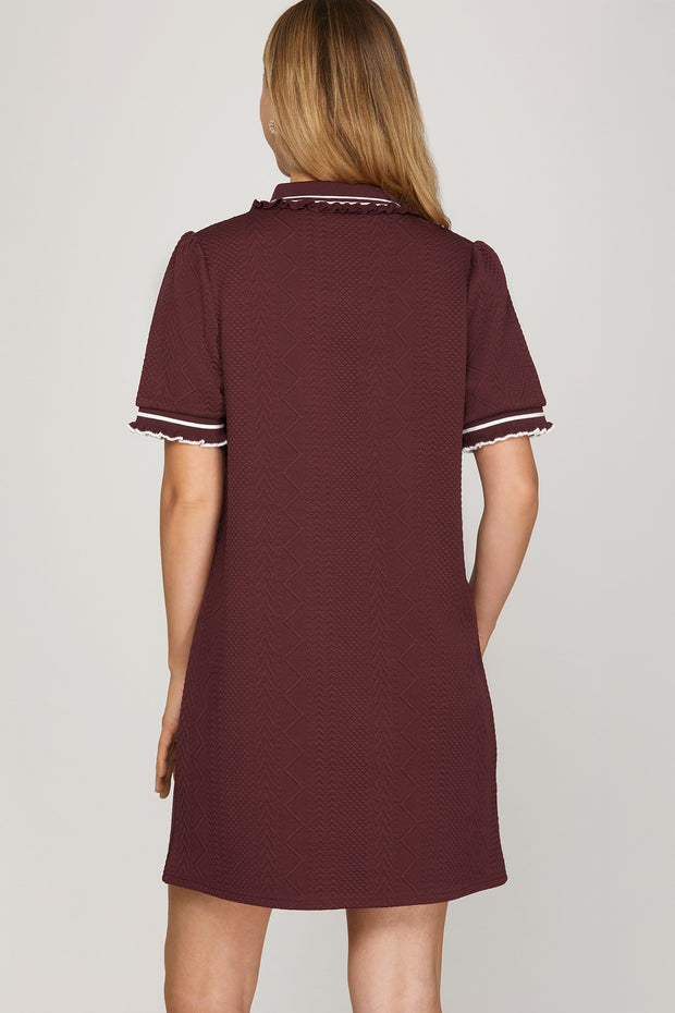 SOCIAL GATHERING QUILTED MINI DRESS
