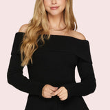 SWEETEST DIRECTION OFF SHOULDER PEPLUM SWEATER