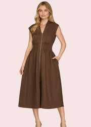 LATTE RUN MOCHA MIDI DRESS