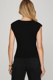 MIDNIGHT STROLL BLACK SWEATER