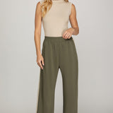ONLINE EXCLUSIVE:  RUNNING ERRANDS OLIVE SCUBA KNIT PANTS