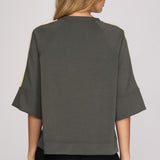 GIRL ON THE GO CHARCOAL TOP