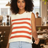 ONLINE EXCLUSIVE:  STRIPE A POSE ORANGE STRIPE SWEATER