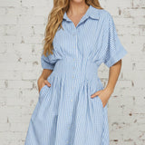 PICNIC DATE BLUE GINGHAM MINI DRESS