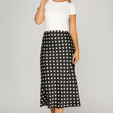 SPOTTED AROUND TOWN POLKA DOT SKIRT - BLACK OR BROWN