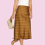 SPOTTED AROUND TOWN POLKA DOT SKIRT - BLACK OR BROWN