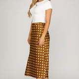 SPOTTED AROUND TOWN POLKA DOT SKIRT - BLACK OR BROWN