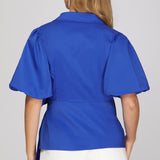 COASTAL CLUB BUBBLE SLEEVE SIDE TIE TOP