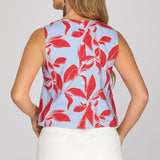 MOONLIT LAGOON SLEEVELESS PRINT TOP