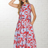 MOONLIT LAGOON SLEEVELESS PRINT TOP